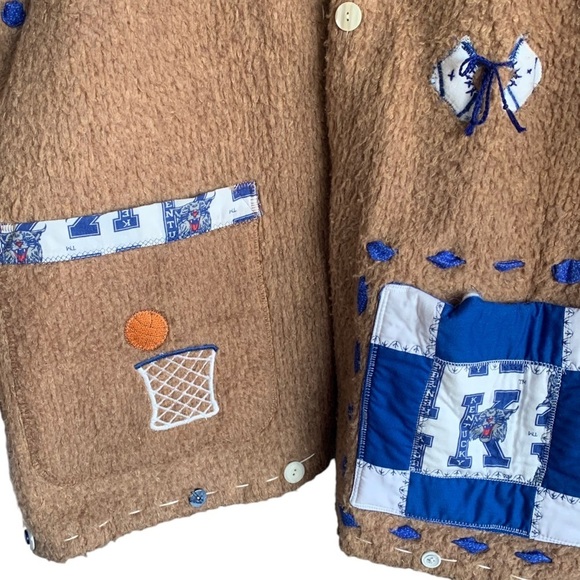 Handmade Kentucky Wildcats Jacket Basketball Football Coat BBN XL Oversized - Picture 6 of 8